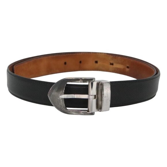 LOUIS VUITTON Taiga Ceinture Classic Belt 40.2"" Ardoise LV Auth - Picture 1 of 16